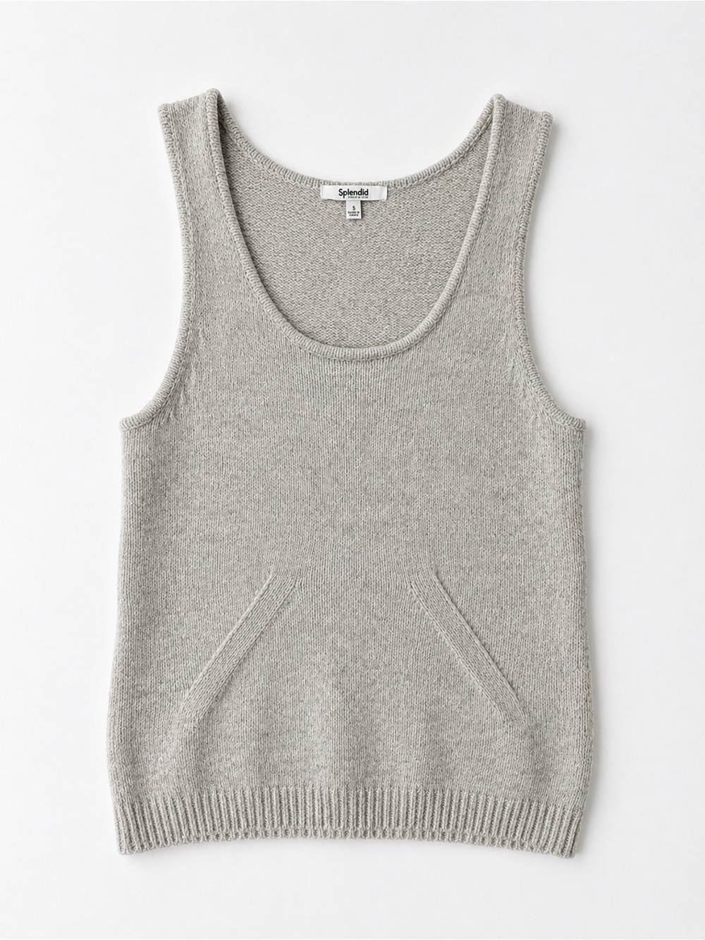 Splendid Cashmere Oatmeal Scoop Neck Knit Tank, Size Small Luxe Minimalism - Picture 1 of 6